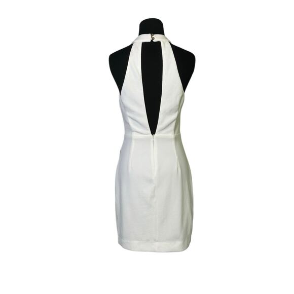 Aakaa white asymmetrical sleeveless halter party body con dress size Medium - Picture 9 of 15